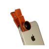 HD CAMERA LENS KIT BUILT IN 10X MACRO LENS AND 100 DEGREE WIDE ANGLE ORANGE FOR IPHONES LEN-10XMACRO100ORG